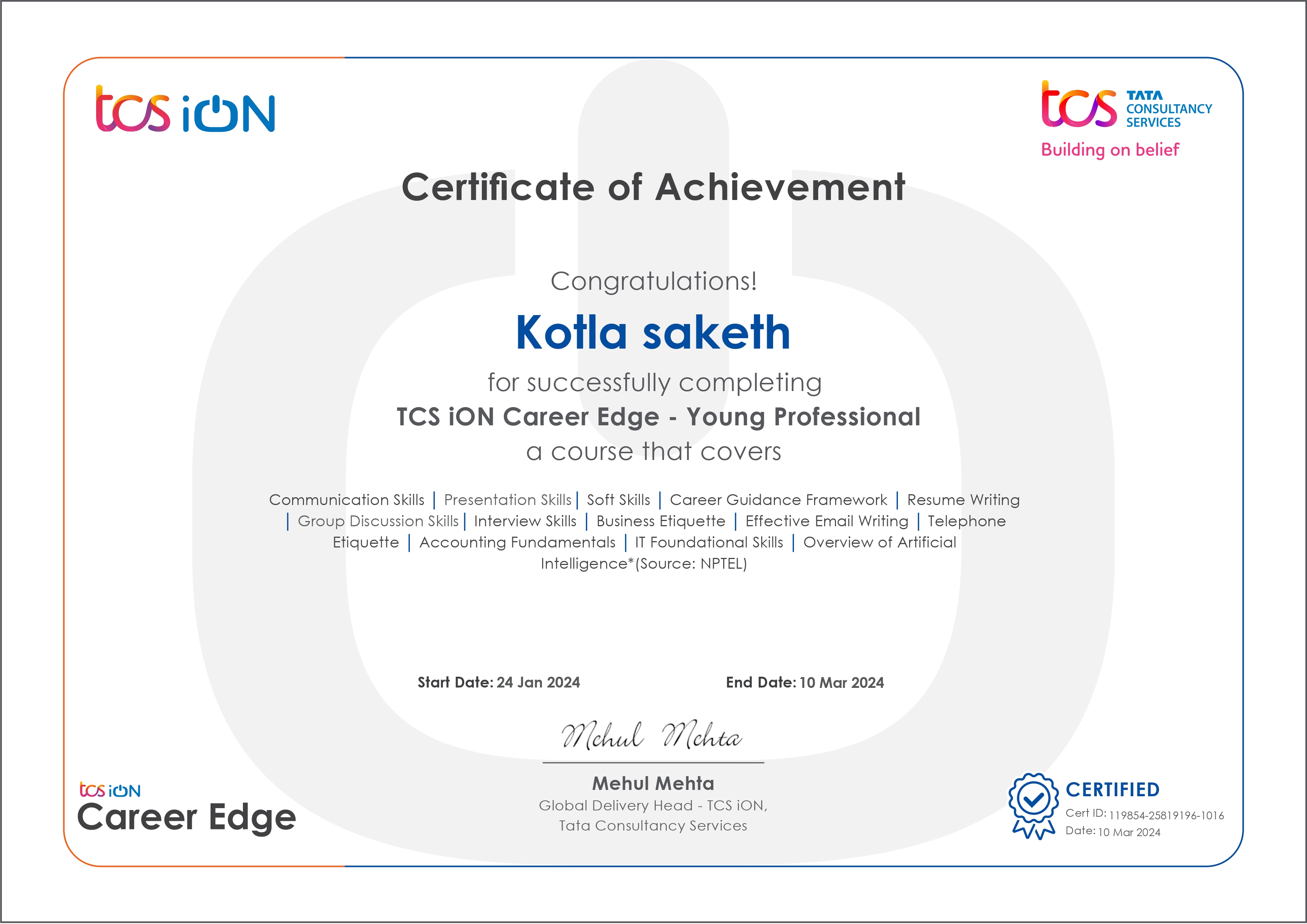 Certification 5